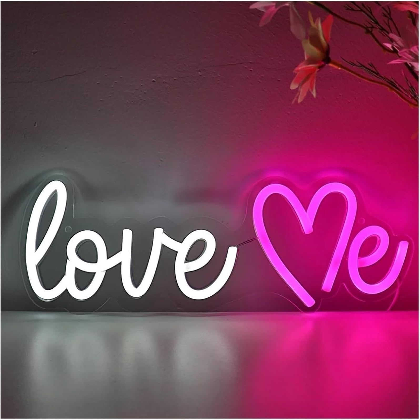 letrero de luz de neón Para lámpara de neón Love Me para letrero para luces regulables con alimentación 11,7 cm × 32