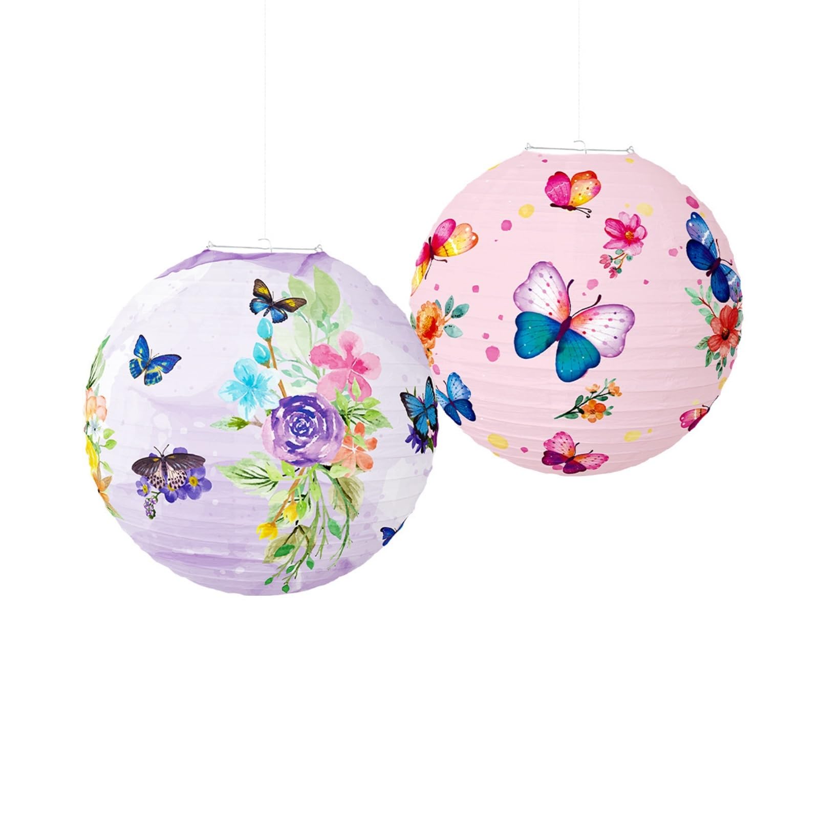 Papierlaterne Laterne 8 Stück Schmetterlings- Und Blumen-Papierlaternen for Sommerpartys, Teepartys Hochzeiten Hochzeit(Pink)