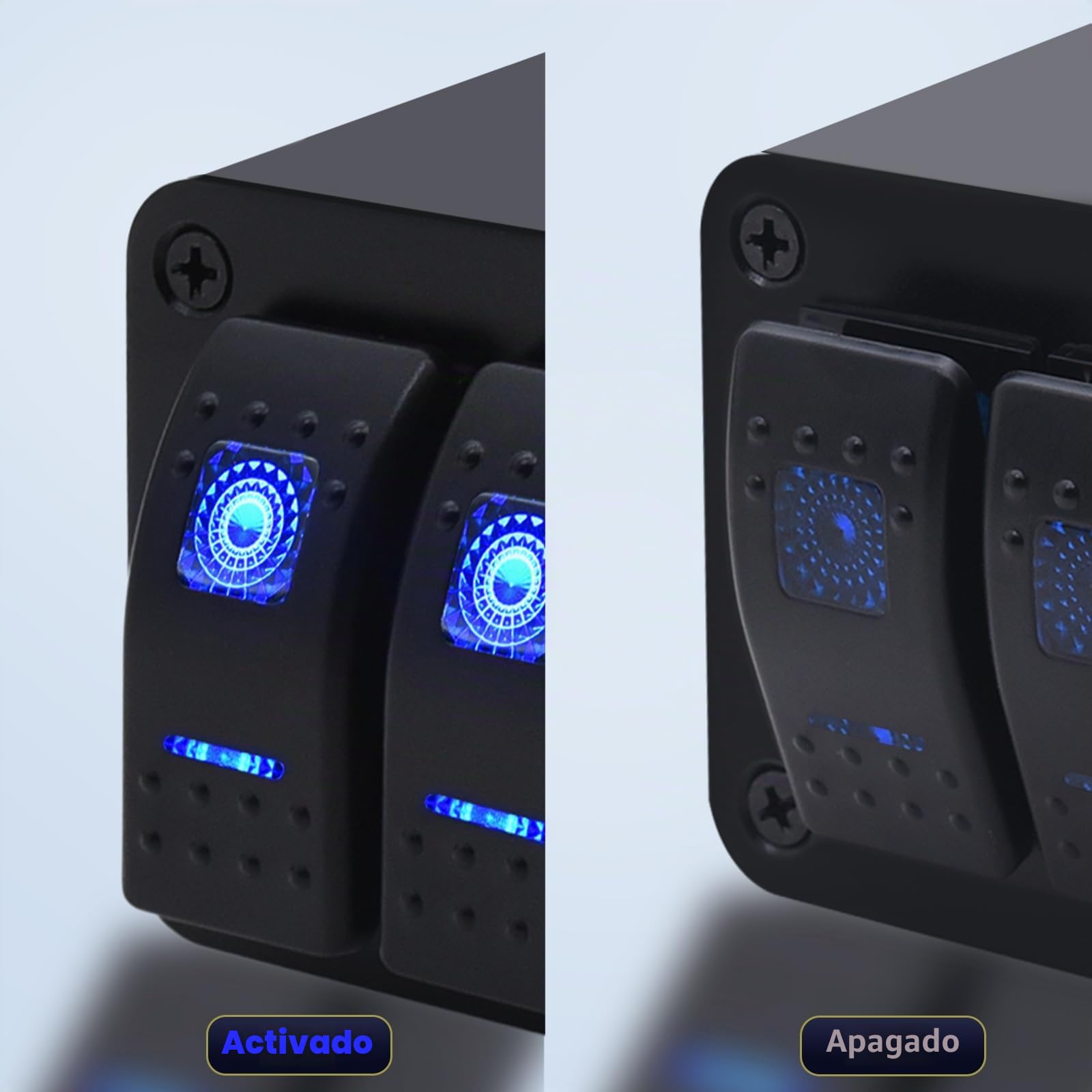 KAOLALI 3 Pandillas Panel de Interruptor Basculante, IP65 Impermeable