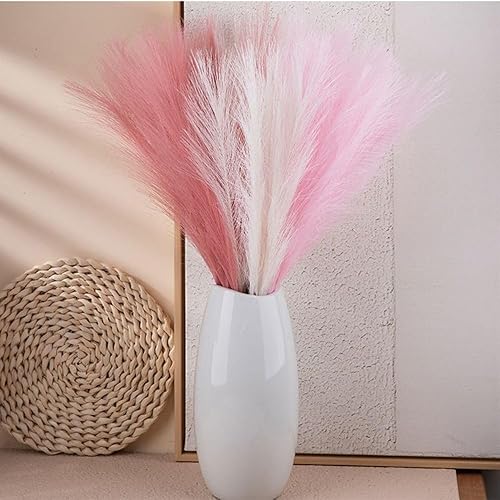 Miniatura 7 de 10 piezas de hierba sintética de las pampas, relleno de hierba artificial de las pampas, tallos esponjosos para decoración bohemia del hogar, sala