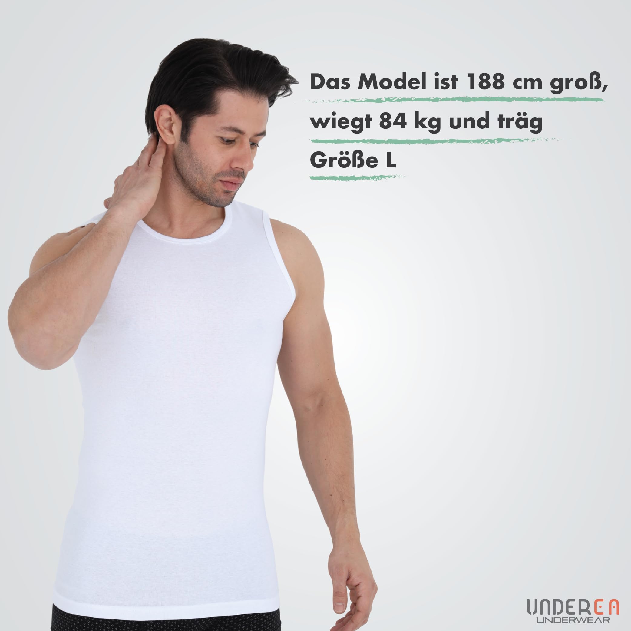 Herren Unterhemd 3er Pack, 100% Baumwolle Tank Top, Atmungsaktive Muskelshirts & Achselshirts, Ärmellos mit Rundhals
