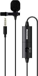 Lavalier Microphone, ProSound PROS-11AU4 Hands-Free Clip-on Lapel Mic with Omnidirectional Condenser for Camera, DSLR, iPhone, Android, Samsung, Sony, PC, Laptop (236inches)