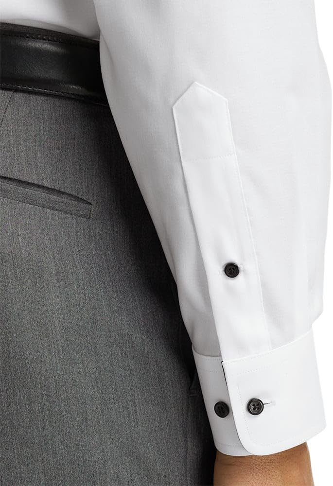 Paul Fredrick Men's Classic Fit Comfort Stretch Non-Iron Solid Dress Shirt - Image 4