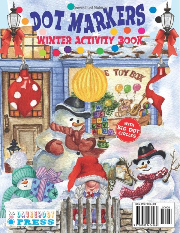 Winter Dot Markers Activity Book: Do a dot Activity Book, A Christmas-Themed Coloring Book with 50 Original Elements and a Cute Snowman Cover | The ... Gift for 2 Years-old Toddlers and Kids image 3