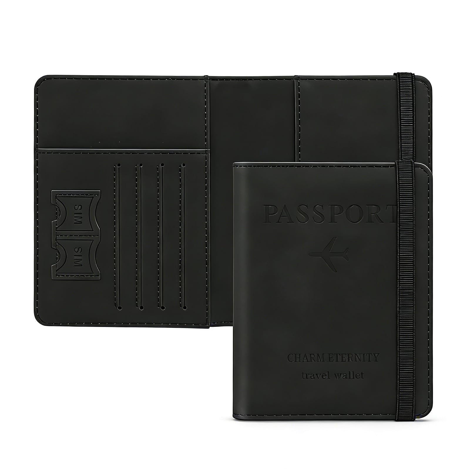 Funda Pasaporte, La Portada del Pasaporte con Bloqueo RFID para Pasaporte, Tarjeta de Crédito, Tarjetas de Visita, Pases de Embarque, Tarjeta Médica (Marrón) — view 12