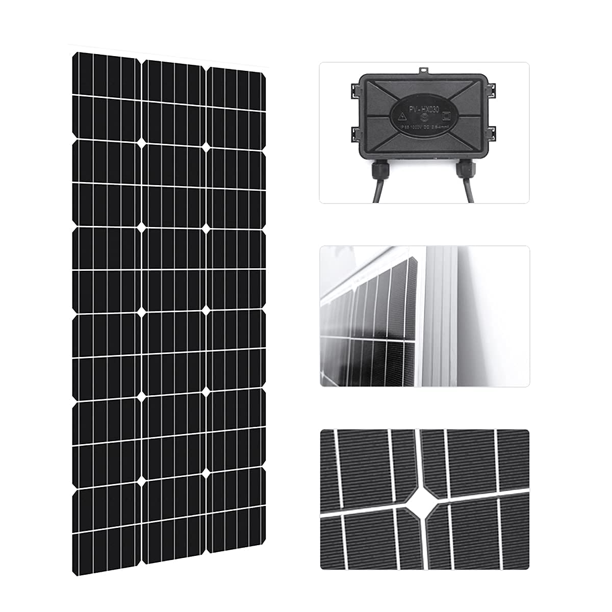 Nicesolar Solar Panel 100 W 12 V Monocrystalline Solar Panel Set 100 Watt Solar Panel with 20 A Charge Controller for Mains Independent 12 Volt Energy Charge for Motorhome, Boat, Caravan, Household