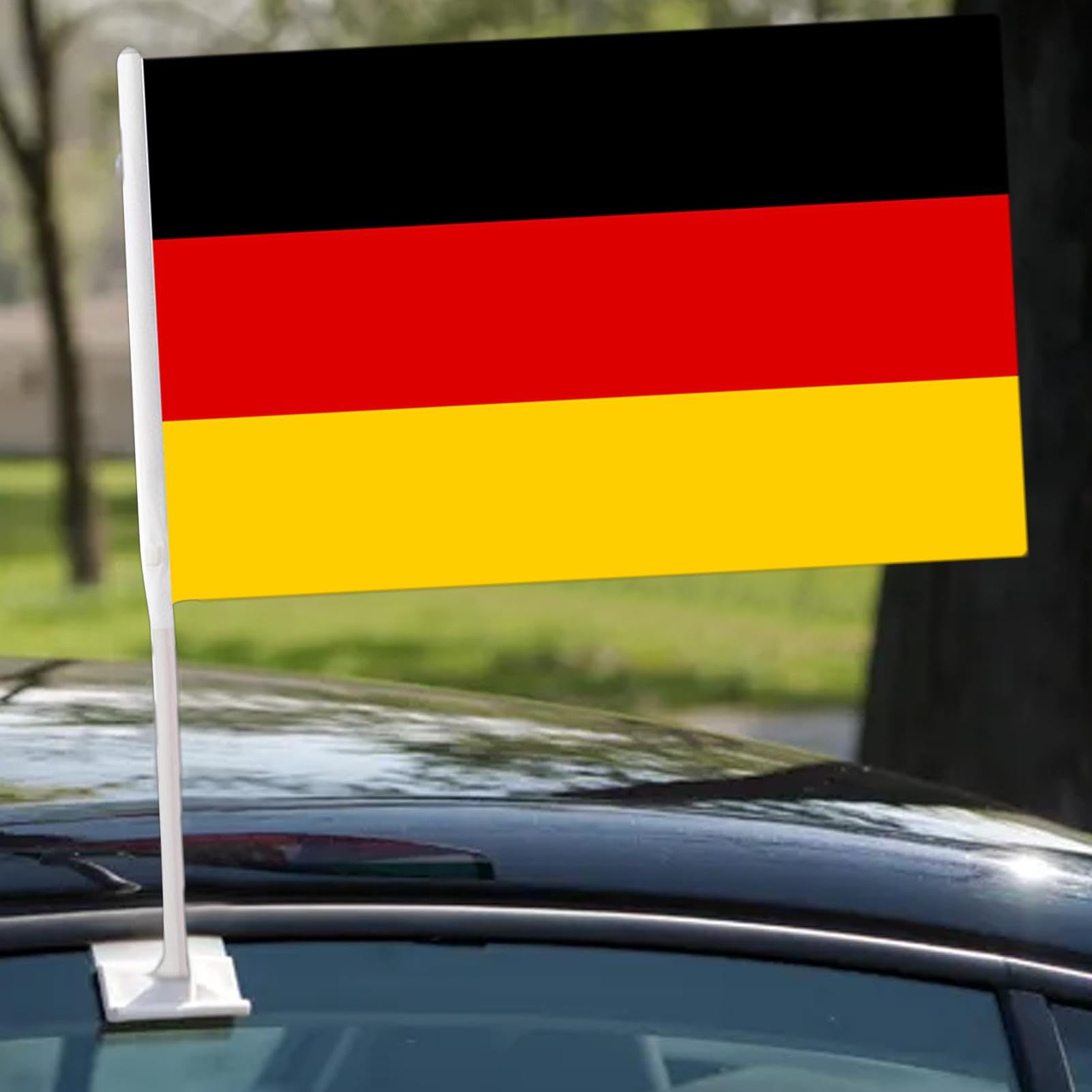 Bandiera Da Auto Germania 30x45 Cm Con Asta, Nero-rosso-oro, Per Finestrino, Da Tifoso