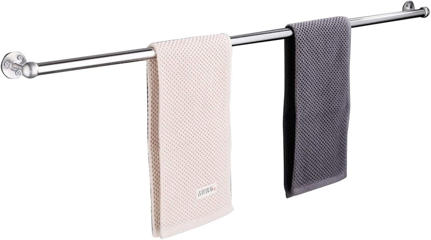 Round Towel Rack Holder, 304 Stainless Steel Bath Towel Bar Rail, 30cm-140cm Long Towel Shelf Holder for Kitchen/Bathroom/Toilet, Screws Mounting (Silver) (Size : 30cm)