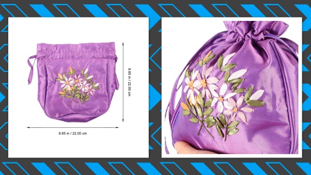 Bolso tote con cordón bordado para mujer de Holibanna, estilo étnico, ligero, para uso diario, fiestas y bodas, 8,66 x 8,66 x 0,39 pulgadas miniatura 7