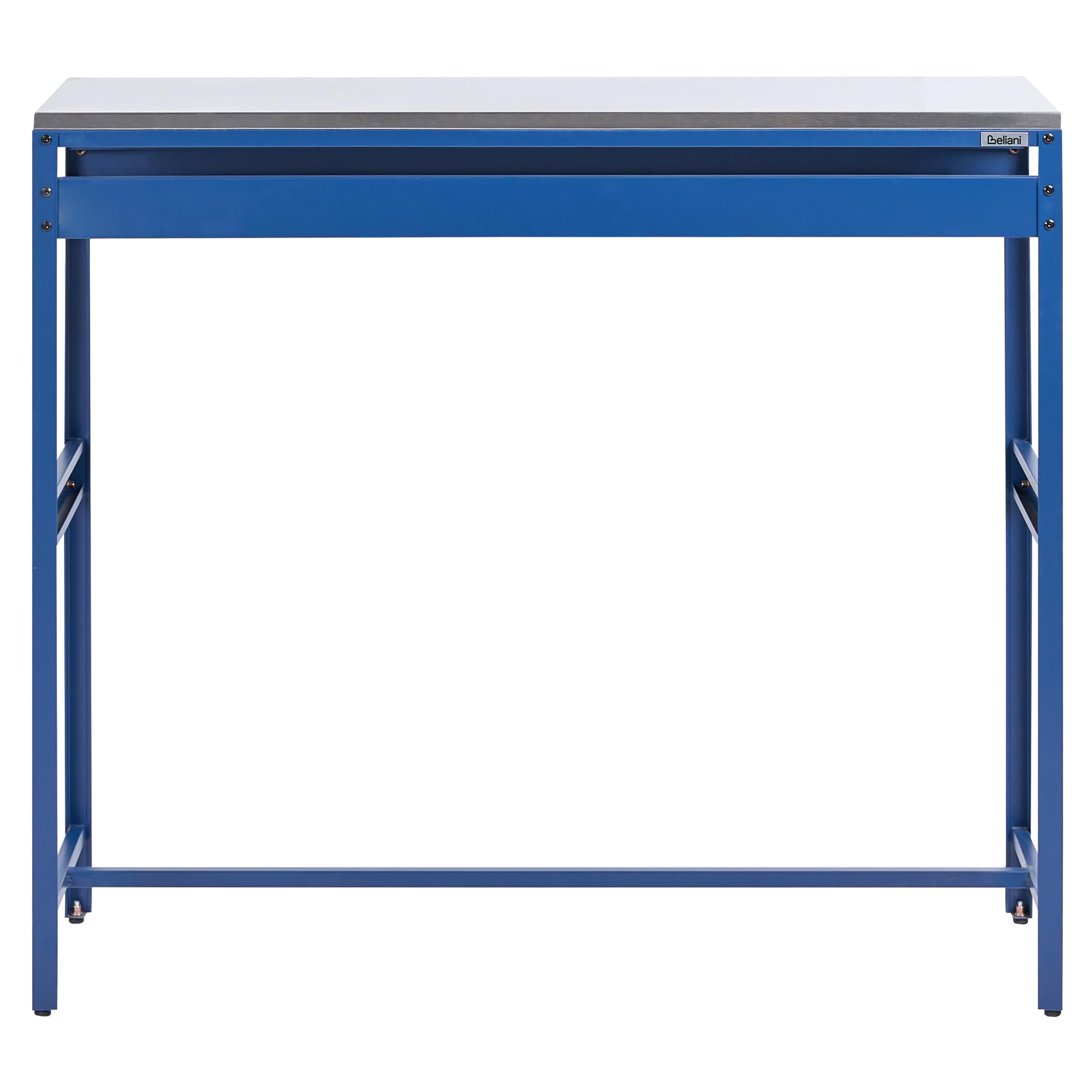 Beliani Conjunto de Armario de Cocina y Mesa de Bar para Exterior de Acero 3 Puertas encimera de Acero Inoxidable jardín Azul Maenza