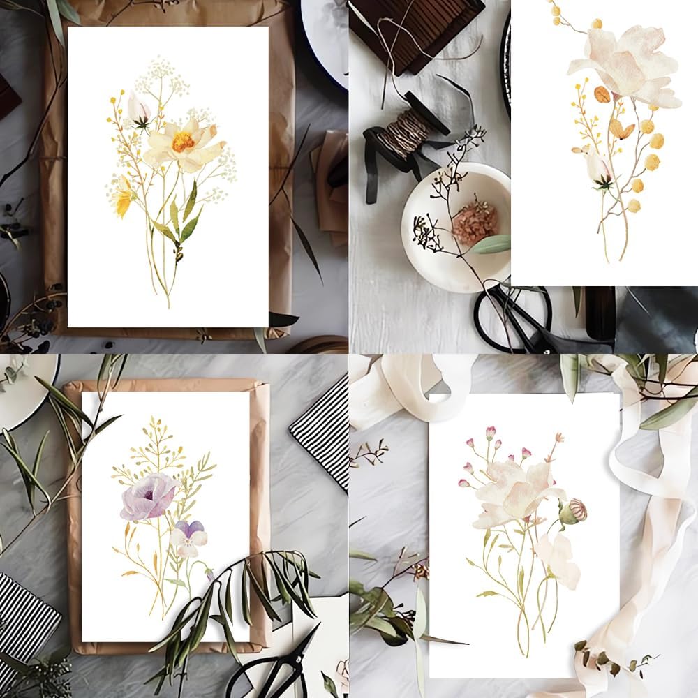 WEIZHEN Blank Cards, Blank Greeting Cards 4x6, 20 Count - Elegant Floral Design Blank Greeting Cards, Note Cards with Matching Peel Sealed Rustic Envelope - Image 7
