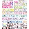 2300PCS Scrapbook Stickers Cute Butterfly Stars Heart Stickers Self Adhesive Korean Bows Ribbons Stickers Book for Kids Girls Boys Aesthetic Craft Scrapbooking Junk Journal Diary 50-Page