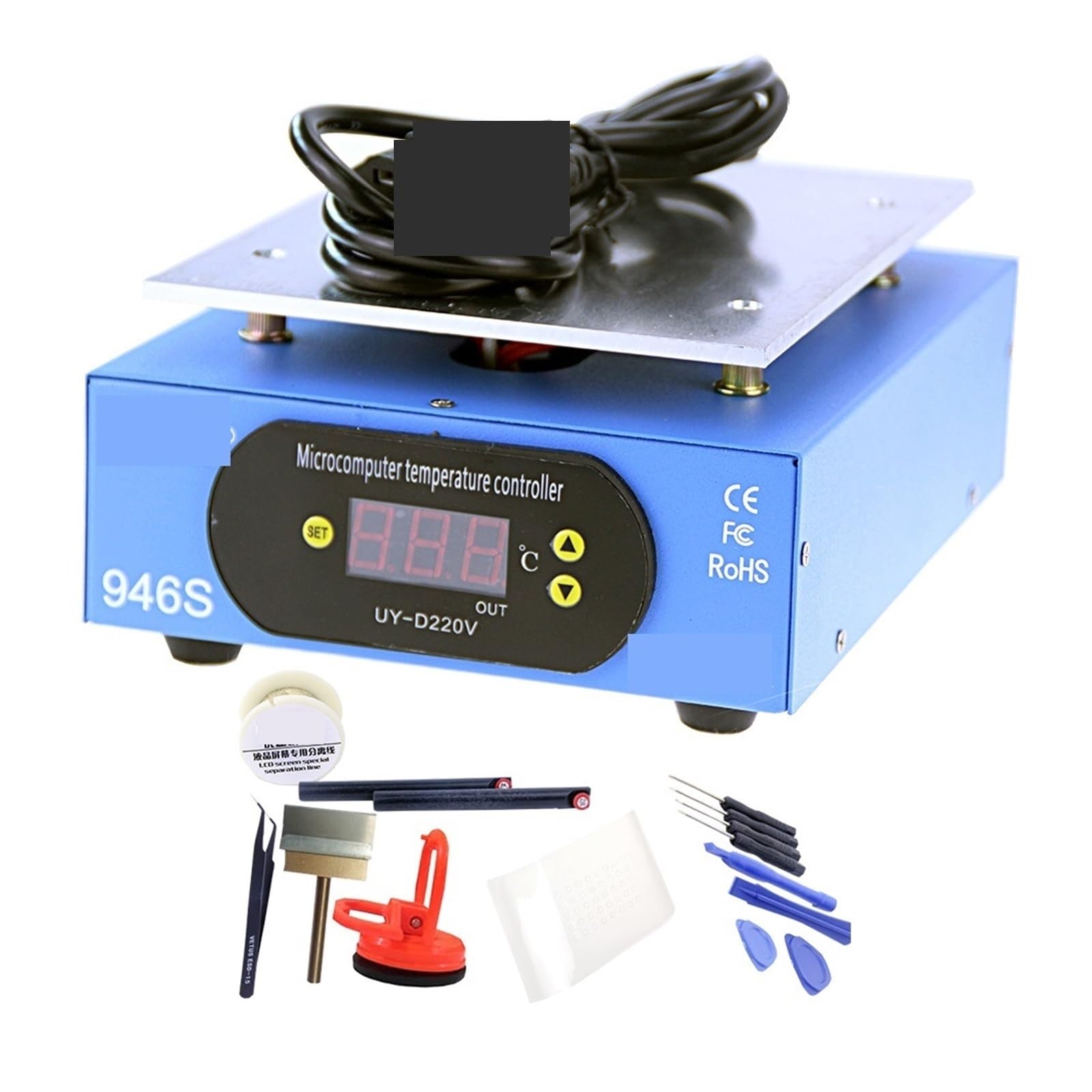 Lötheizplatte, Vorwärmstation 946S Vorwärmstation 400 W LCD Digital 140 x 200 mm Plattform-Heizplatte for LCD-Bildschirm-Trennmaschine(Package2)