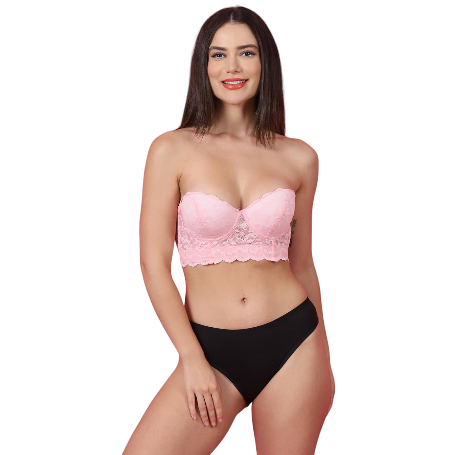 quttos PrettyCat Sexy Women Fashion Beauty Lace Long Bralette Bra Panty Set-picture-24