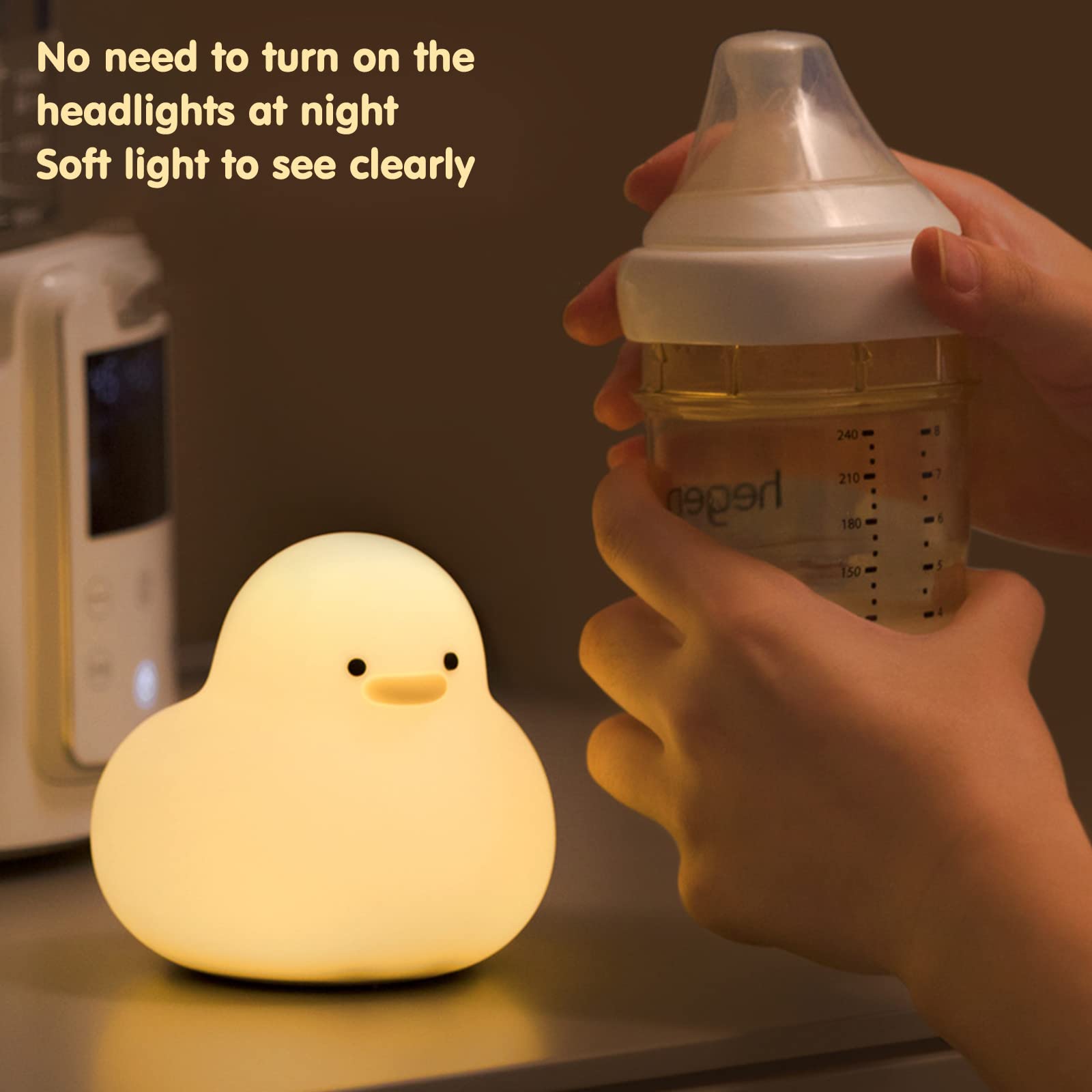 Kaczki Lampka nocna dla dzieci, Śliczne kaczki Silikonowa lampka nocna do pokoju dziecięcego, Akumulator Przedszkole Baby Night Light Touch Light Ozdoba na biurko Prezenty dla dzieci Chłopcy Dziewczęt