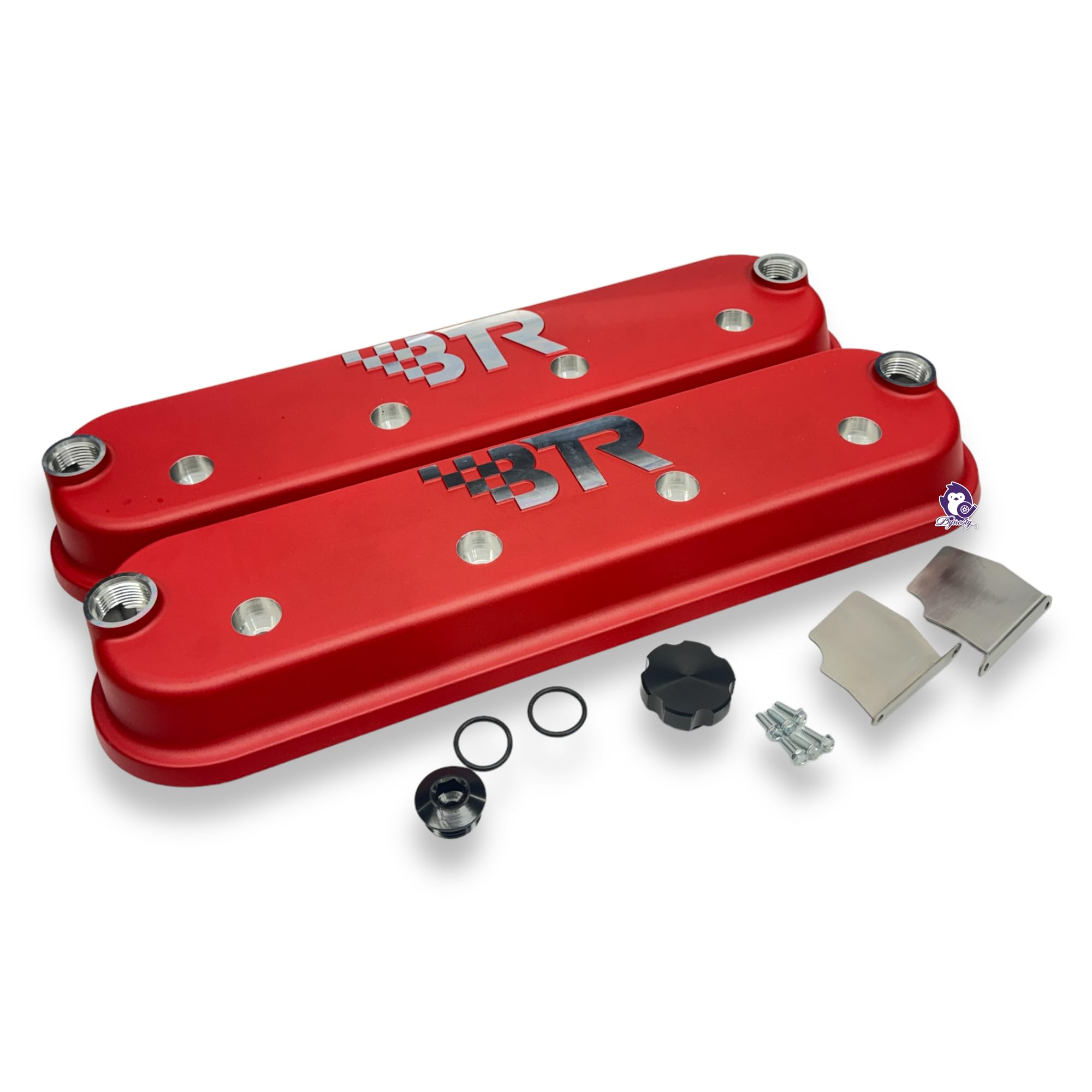 BTR LS Valve Covers Red Pair - No Coil Mounts - Cast Aluminum