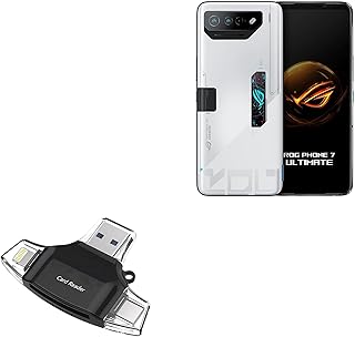 BoxWave Smart Gadget Compatible with ASUS ROG Phone 7 Ultimate - AllReader SD Card Reader, microSD Card Reader SD Compact USB for ASUS ROG Phone 7 Ultimate - Jet Black