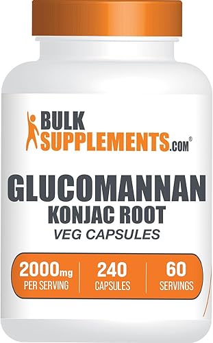 BulkSupplements. com Cápsulas de glucomanano - como extracto de raíz de Konjac, suplementos de glucomanano, suplemento de hierbas, sin gluten, 4