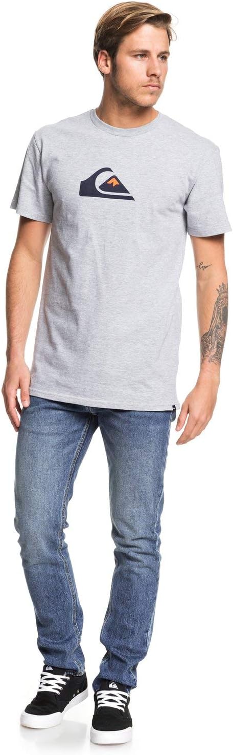 Quiksilver Men's Comp Logo Short Sleeve Tee Shirt Large Athletic Heather