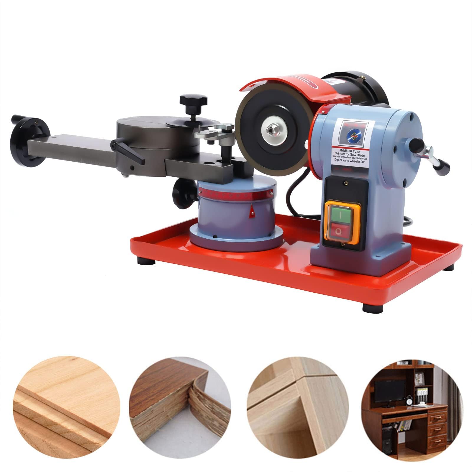 Afilador de hojas de sierra circular, lijadora eléctrica de hoja de sierra circular para carburo de tungsteno, HSS, plástico, mesa de madera ± 20°, 250 W
