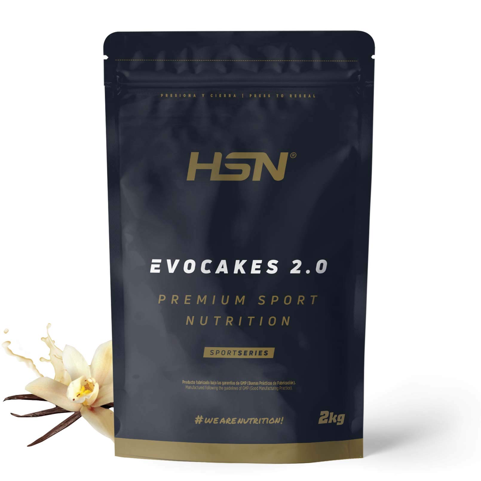 HSN Tortitas Proteicas Evocakes 2.0 | Vainilla 2Kg = 20 Pancakes de Avena con Whey Protein | Fáciles y Rápidas de Hacer Bajas en Azúcar | No Incluye Dosificador | No-GMO, Vegetariano
