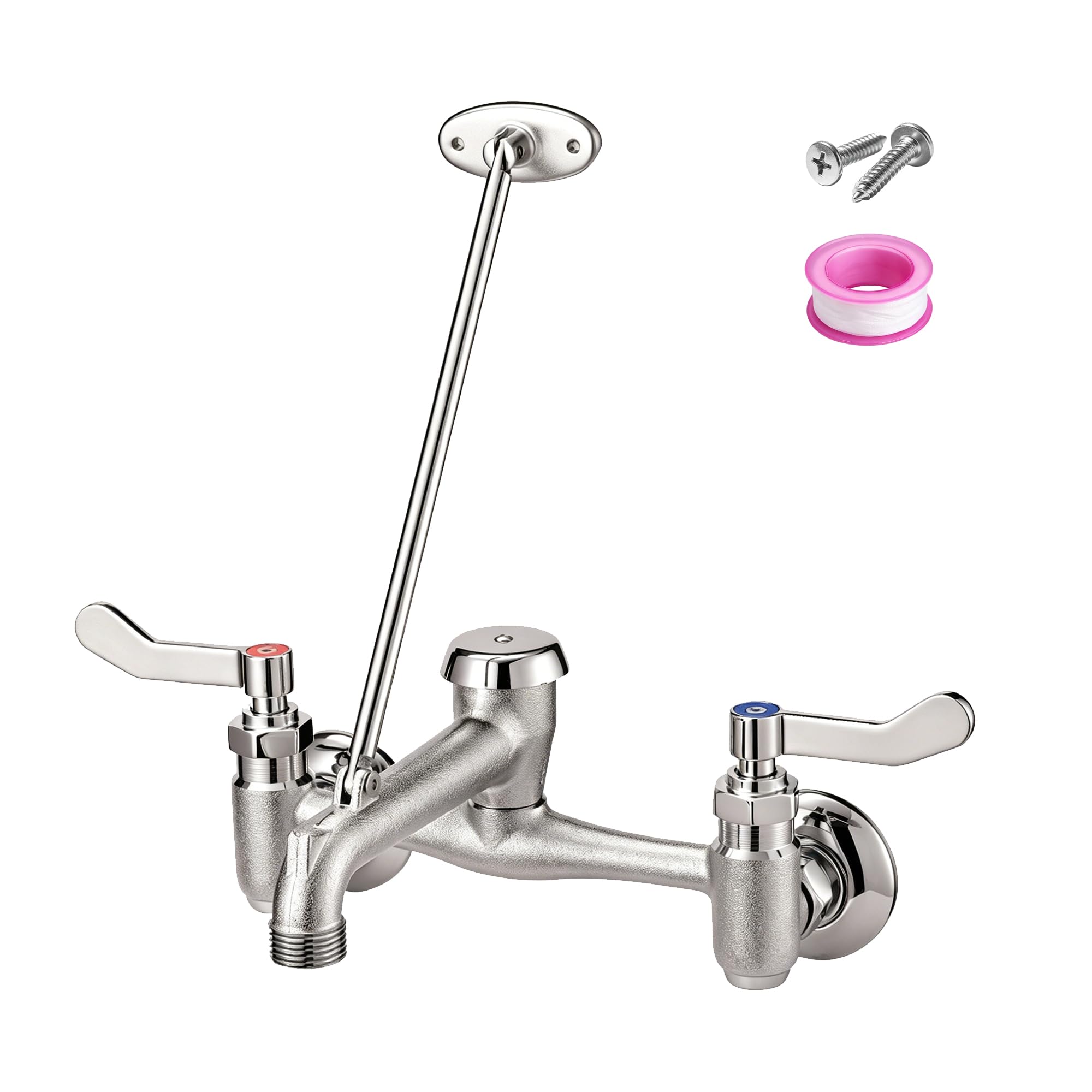 Photo 1 of ALWEN Mop Sink Faucet - Chrome, 8 Inch Center, Vacuum Breaker