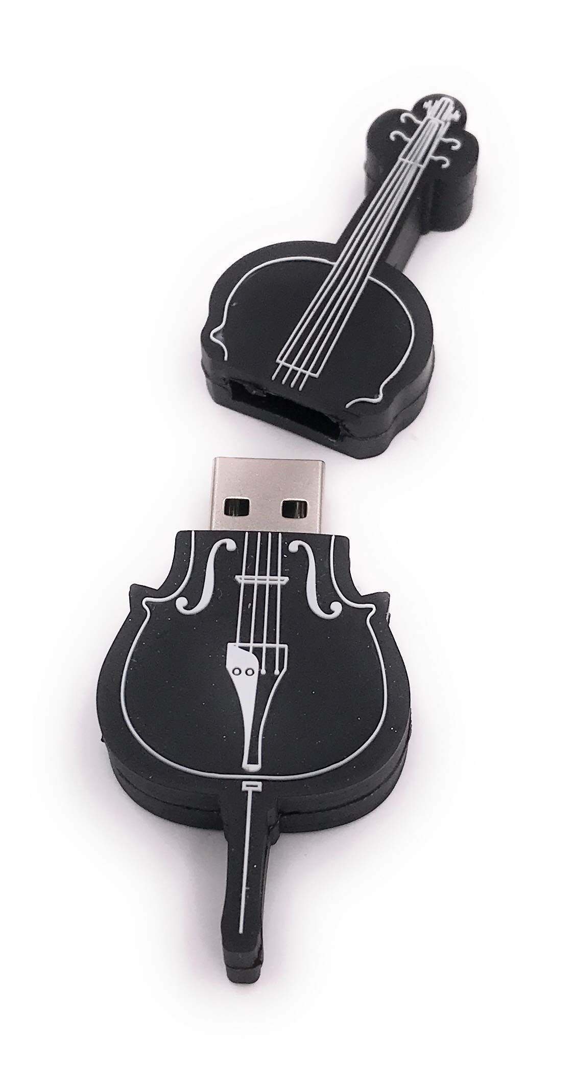 Onwomania Bass Cello skrzypce czarne pendrive USB w aluminiowym pudełku prezentowym 128 GB USB 3.0