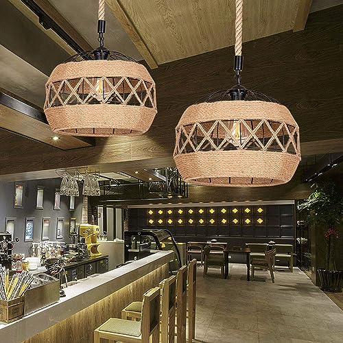 Lanterne suspendue en corde de chanvre pour table de café - 5
