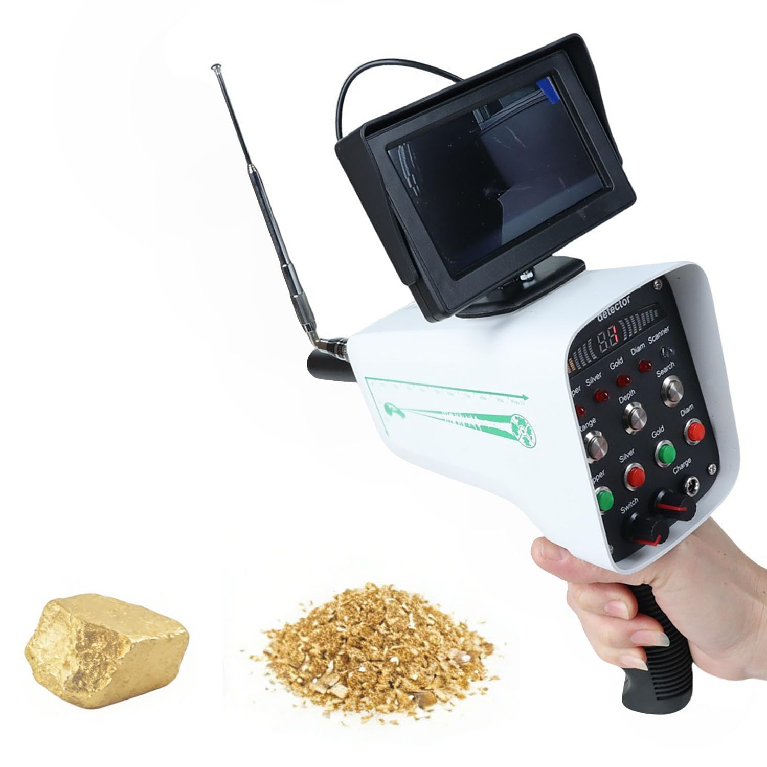 Ymnogjie Long Range Professional Metal Detector, 30m Underground Detection Depth & 1000m Scan Range, Portable Treasure Hunter for Gold, Silver, Copper, Diamonds