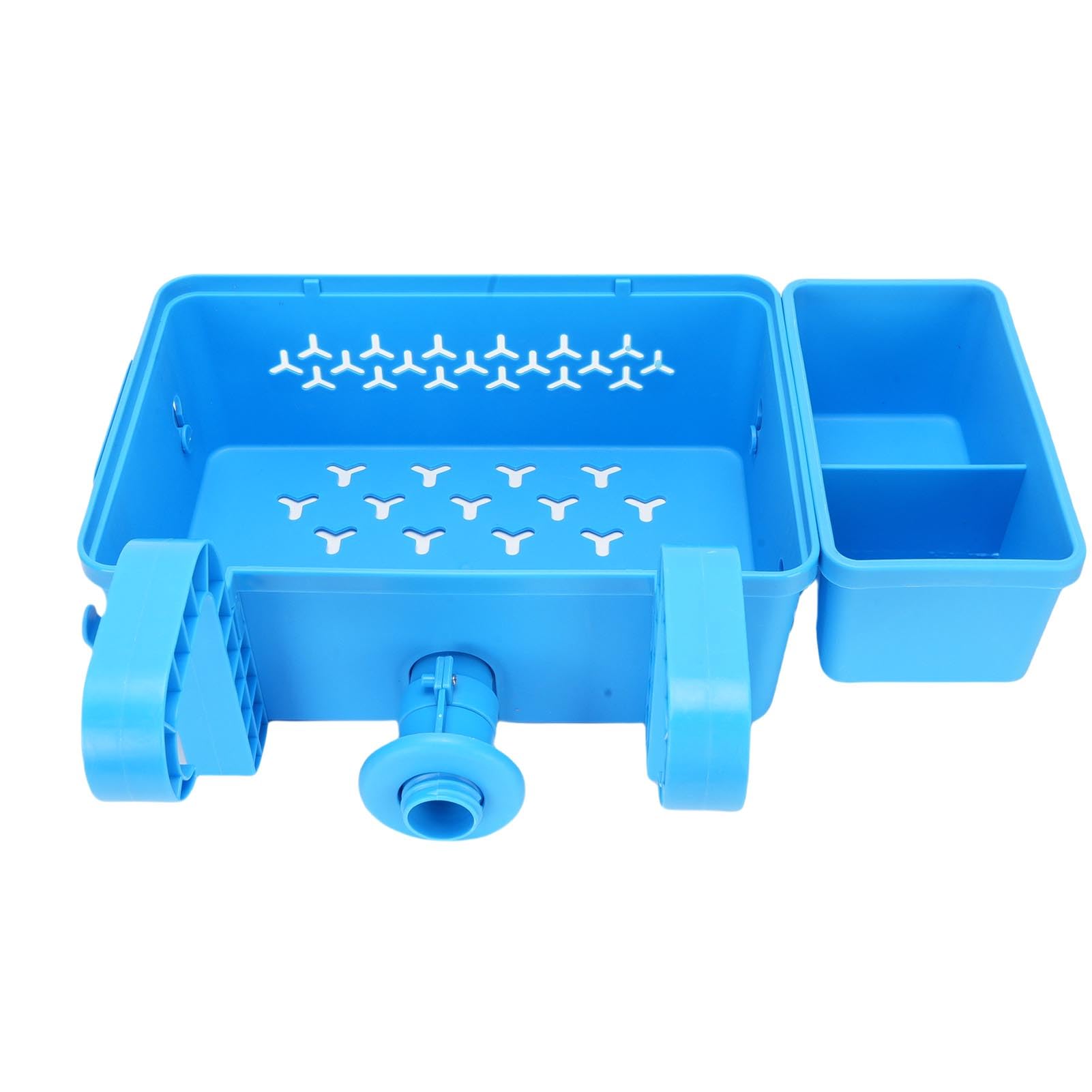 Cesta de Almacenamiento para Piscina con Portavasos, Organizador Colgante de Plástico, Accesorio de Gran Capacidad para Piscinas Elevadas y Espacios Al Aire Libre (BLUE)