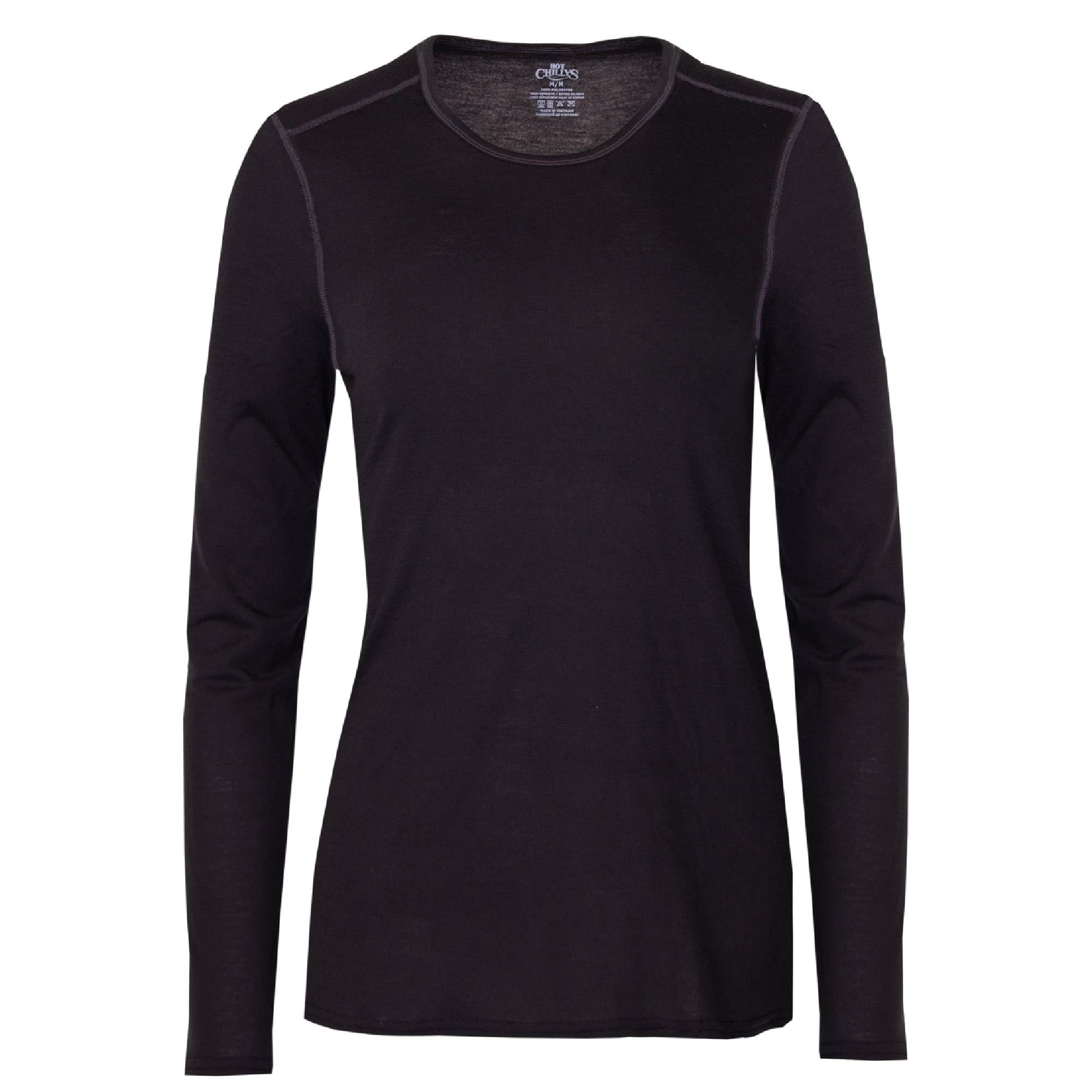 Hot Chillys Women's Pepper Bi-Ply Crewneck Top-Midweight Relaxed Fit Base Layer Thermal Training Cold Weather Long Sleeve Top