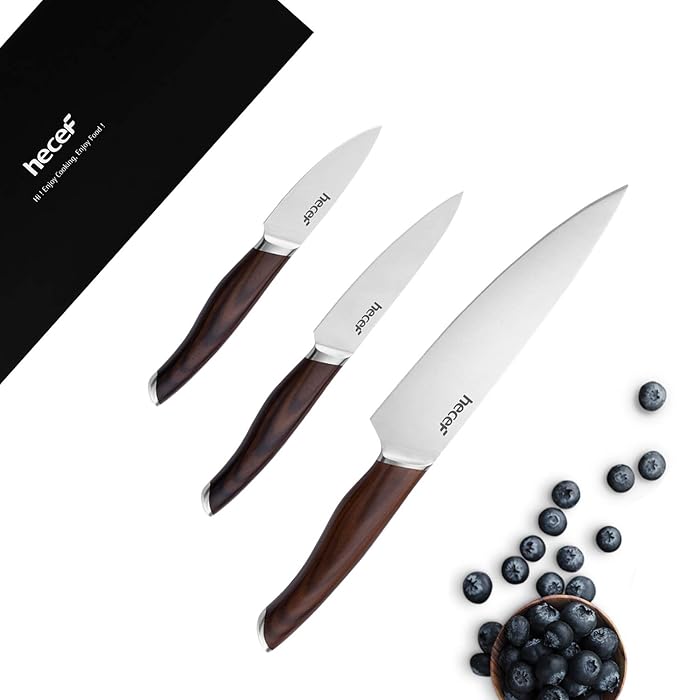 Buy Kitchen Knives Set Hecef Chef knife Set of 3 with 8” Chef, 5
