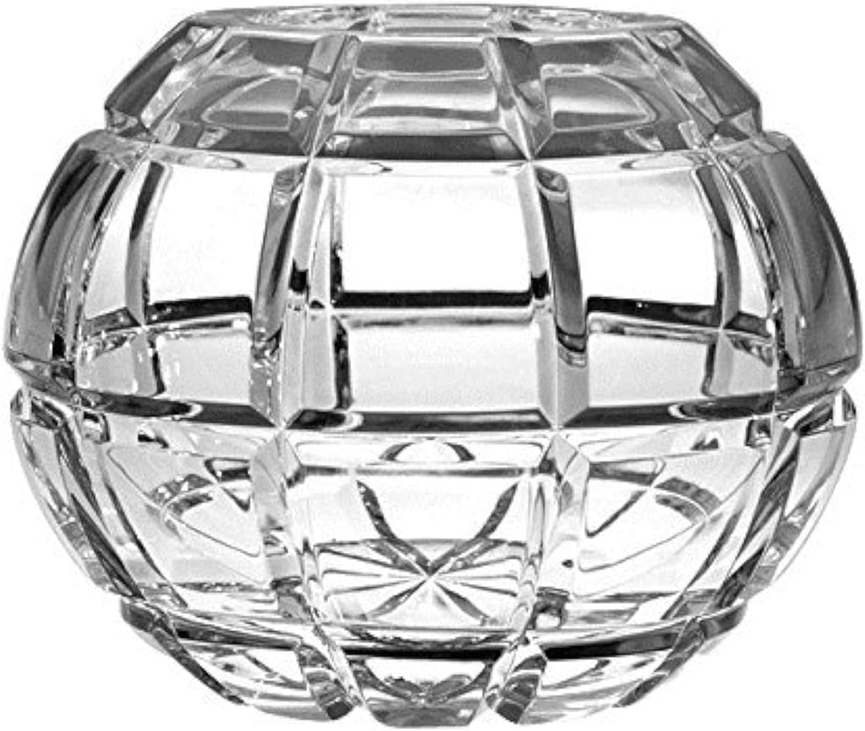 Barski European Hand Cut - Crystal Rose Bowl - Blossom Design 6" D