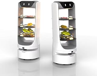 Food delivery Robot with Multi-Layer Tray,integrating Multi-Sensor Obstacle avoidanceand Autonomous Recharging Technology,Suitable for Hotels and Restaurants