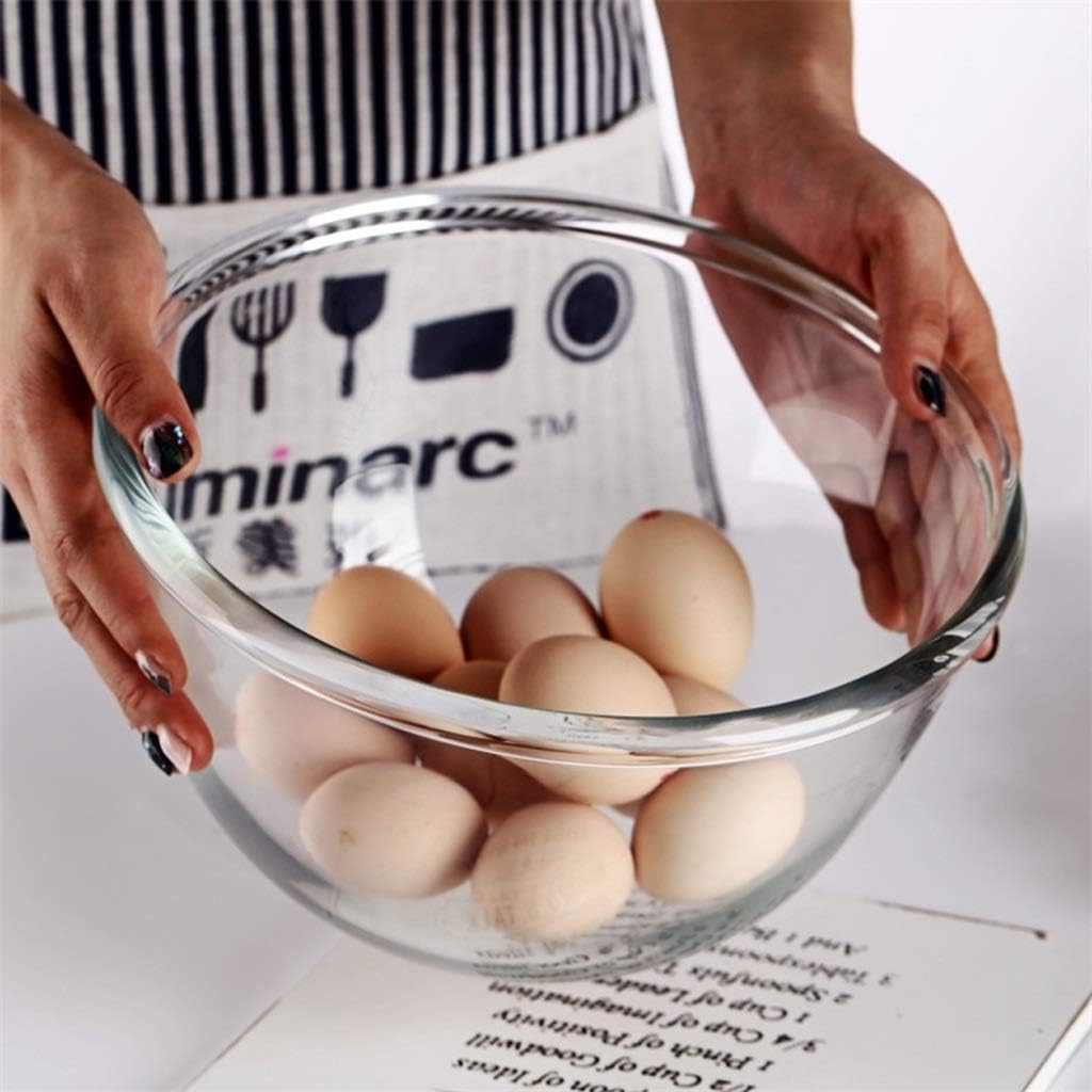 Sauce Plates/Sauce Dish Glass Food Prep and Mixing Bowls Transparent Fruit Salad Bowl 1.3 Quart /3.7 Quart Seasoning Dish,1.2L