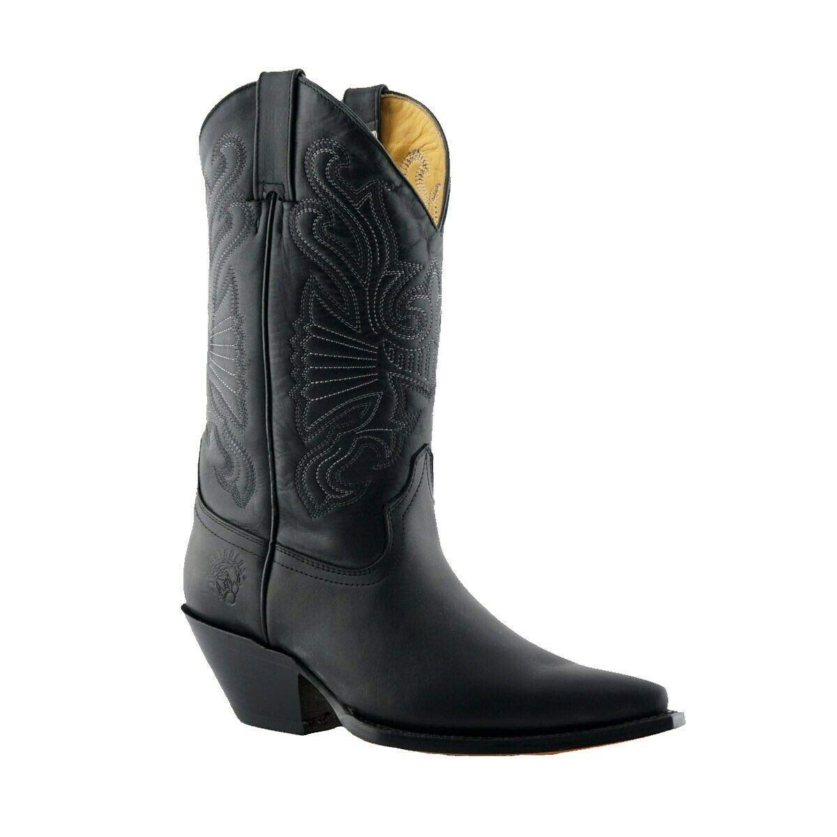 Mühlen Unisex Buffalo Leder Schlüpfen Western Cowboystiefel