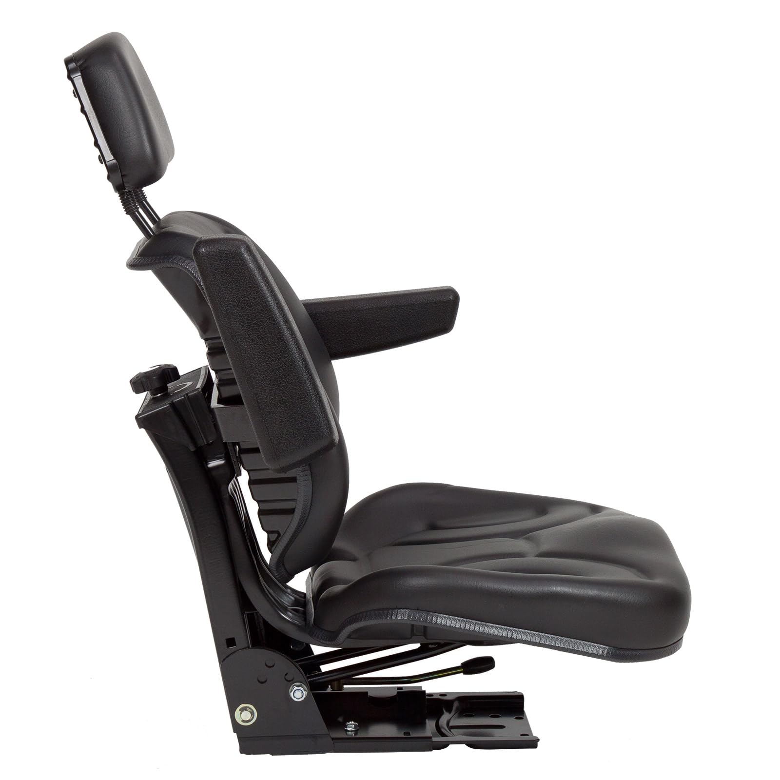 DEMA Traktorsitz Schleppersitz ST11BS-07BE – schwarzer Sitz mit Armlehnen und Kopfstütze, ergonomisch, komfortabel, ideal für Traktoren und Nutzfahrzeuge, langlebig, verstellbar, für lange Fahrten