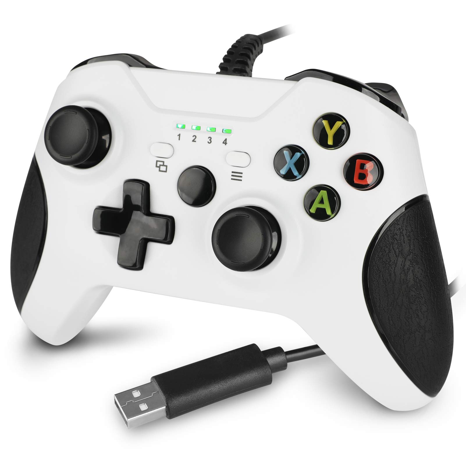 Wired Controller for Xbox One,Upgraded Xbox 1 Wired Controller Gamepad for Xbox One/S/X/Win7,8,10,Dual Vibration and Audio Jack (White)