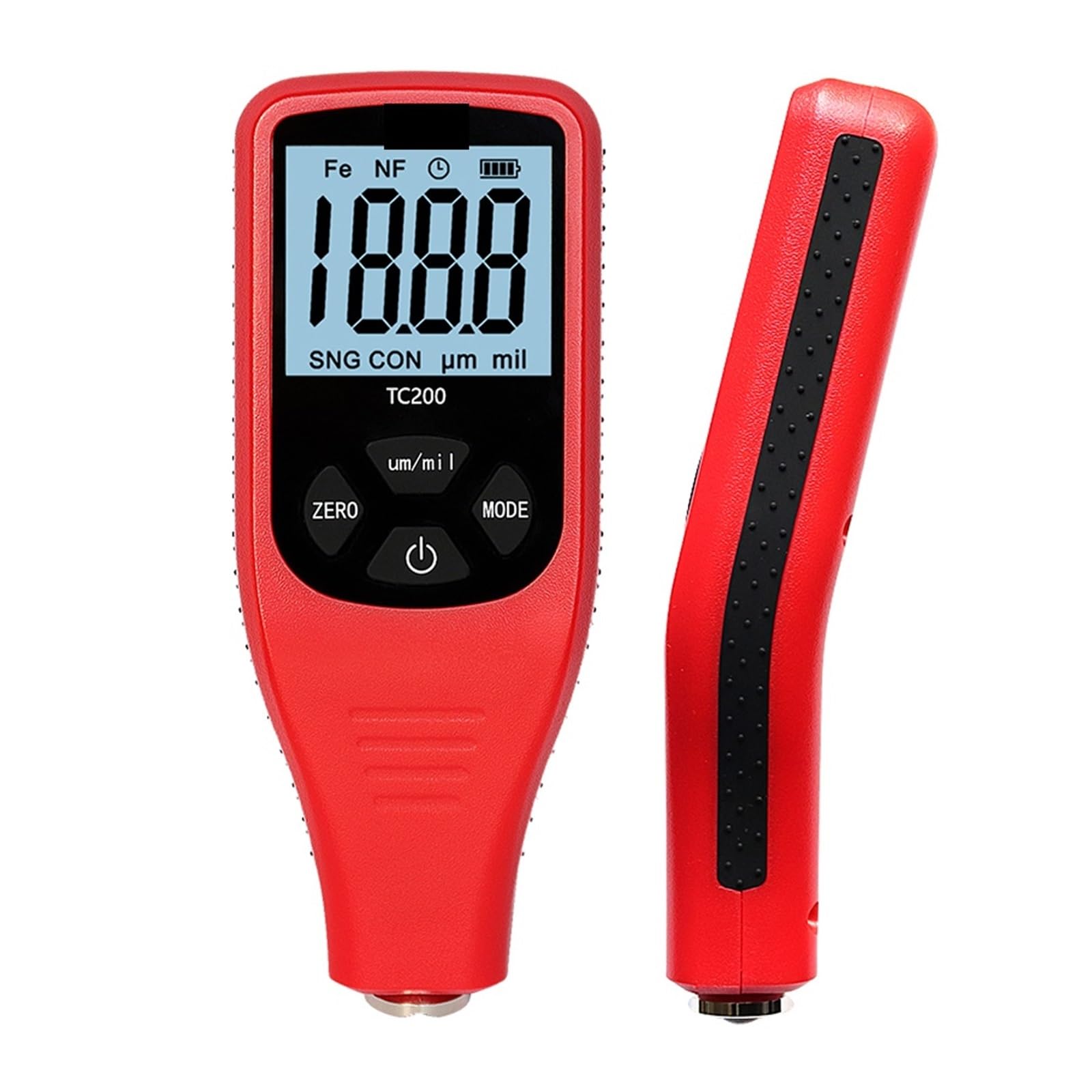 TC200 miernik grubości lakieru podświetlenie LCD pomiar folii kompozytowy Auto samochodowego Fe/NF,Wysoka precyzja(Rood)