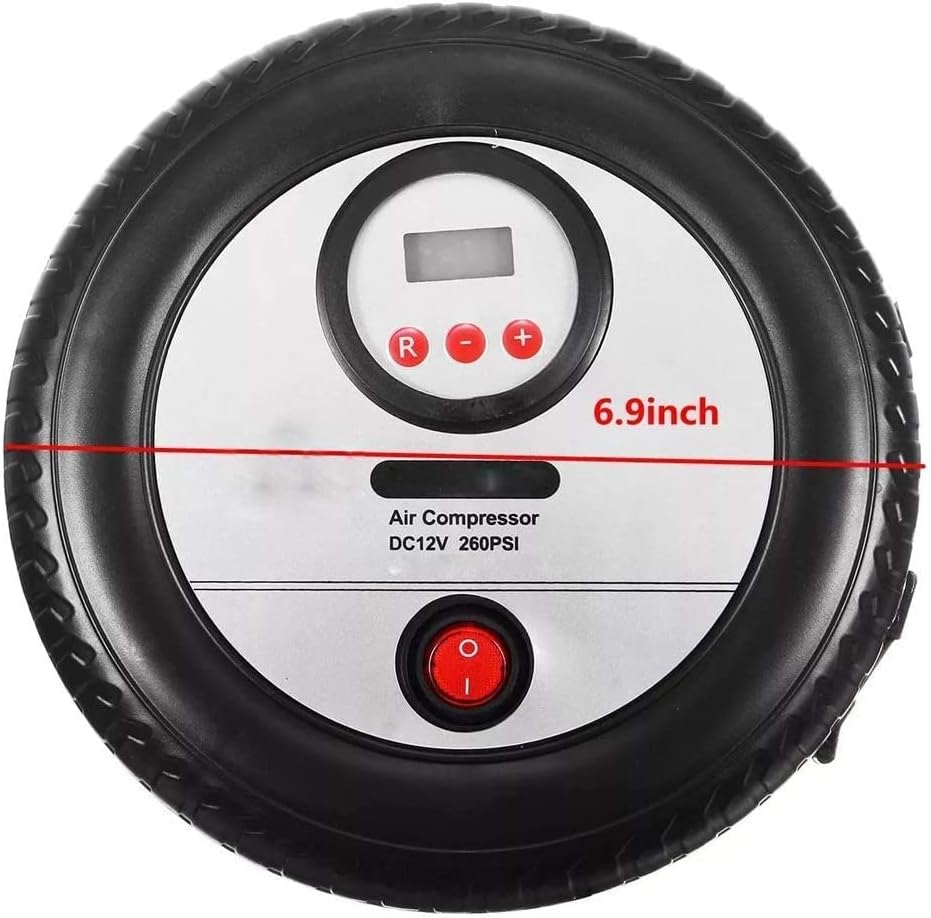 デジタルインフレータブルポンプ 12V 電子ポータブル車のホイールタイヤインフレータ空気圧縮機電動膨張機ノズル LED