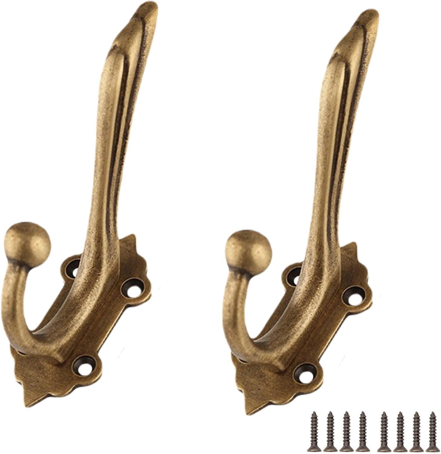 PAQWTYB Hooks, Heavy Duty Vintage Pure Copper Hanger Hook 4 Pack
