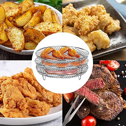 Luftfritteusen-Dehydrator-Gestell, Luftfritteusen-Korb, stapelbares Luftfritteusen-Gestell mit drei abnehmbaren Gestellen, spülmaschinenfeste Fritteusen-Grills mit Spieß, Luftfritteusen-Zubehör-Set fü – Bild 4
