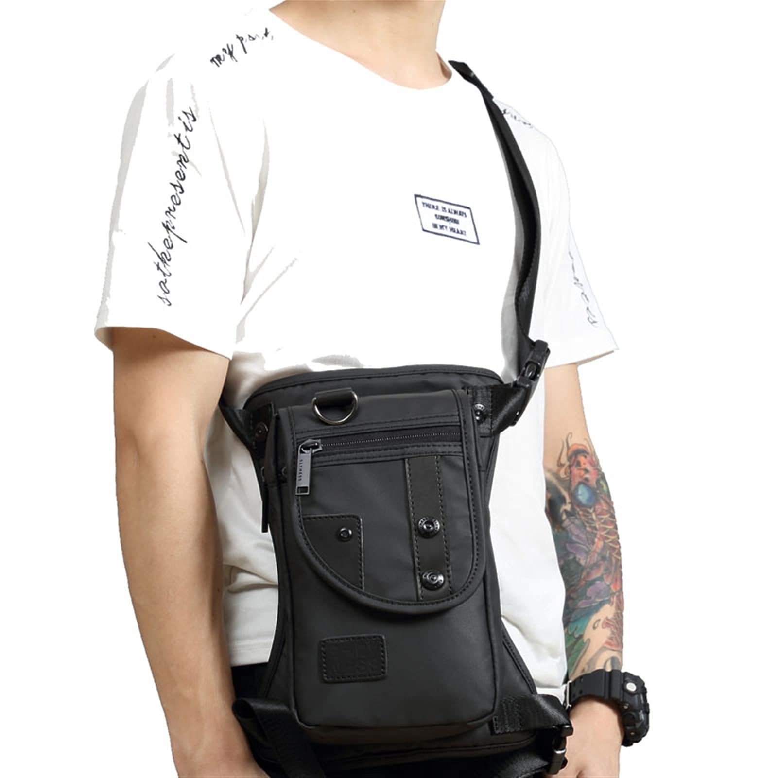 Torba na nogi, torba biodrowa, torba na udo męska Oxford/nylon/płócienna torba downspout nerka torba na pas biodrowy pas biodrowy pasek na co dzień plecak motocykl turystyka, Brązowe płótno, Jeden