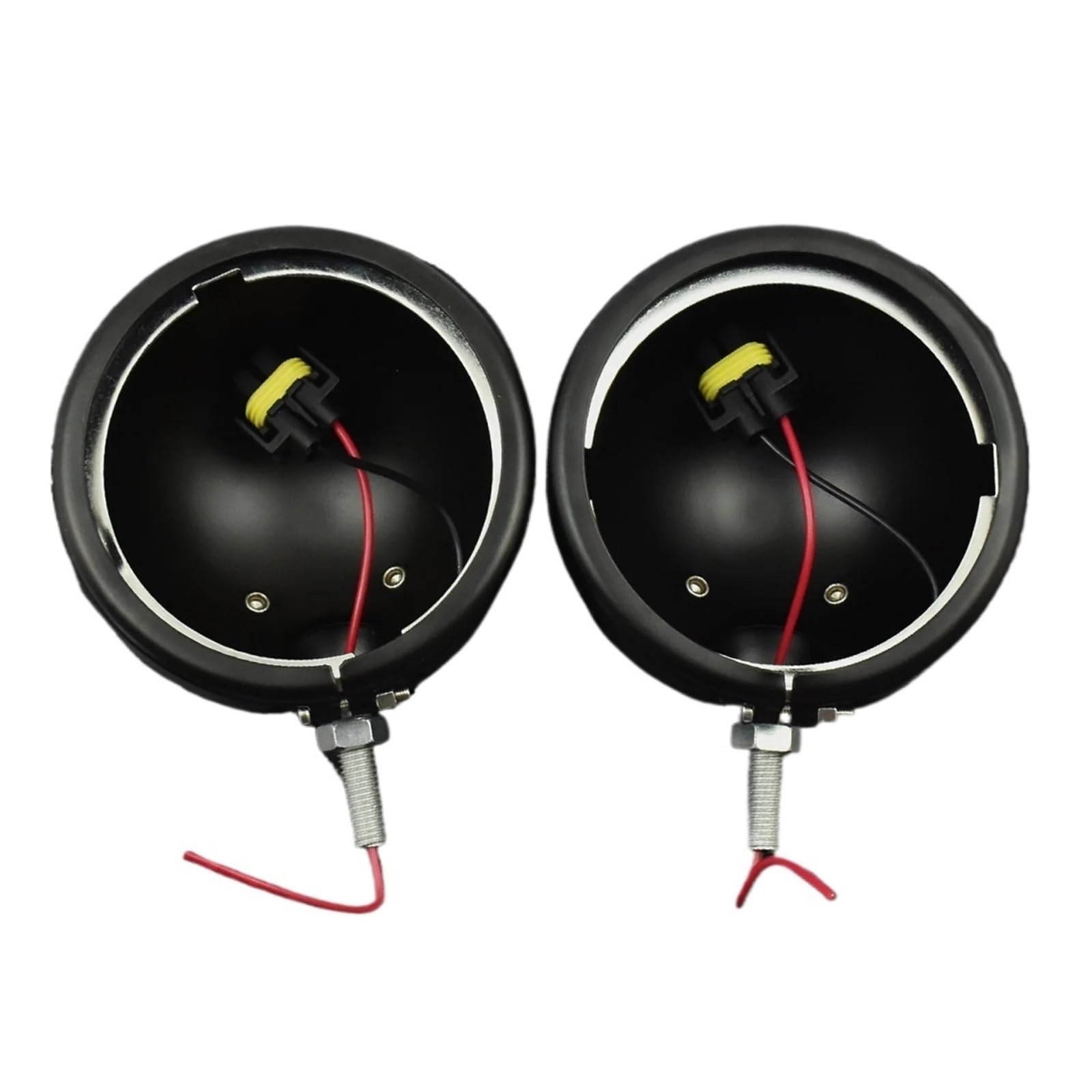 Base de bombilla Clips Soporte para luz antiniebla de motocicleta de 4-1/2" con intermitentes, compatible con Harley Touring, Electra Glide (1997-2013), Road King.(Black Housing Cover)