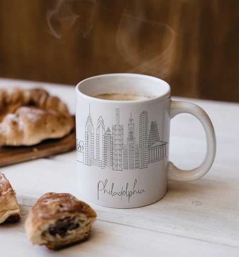 Vista 323 de TJ Originals - Taza de café Boston Massachusetts, regalo de taza de café de recuerdo de viaje turístico, taza de cerámica Skyline de 11 oz, taza