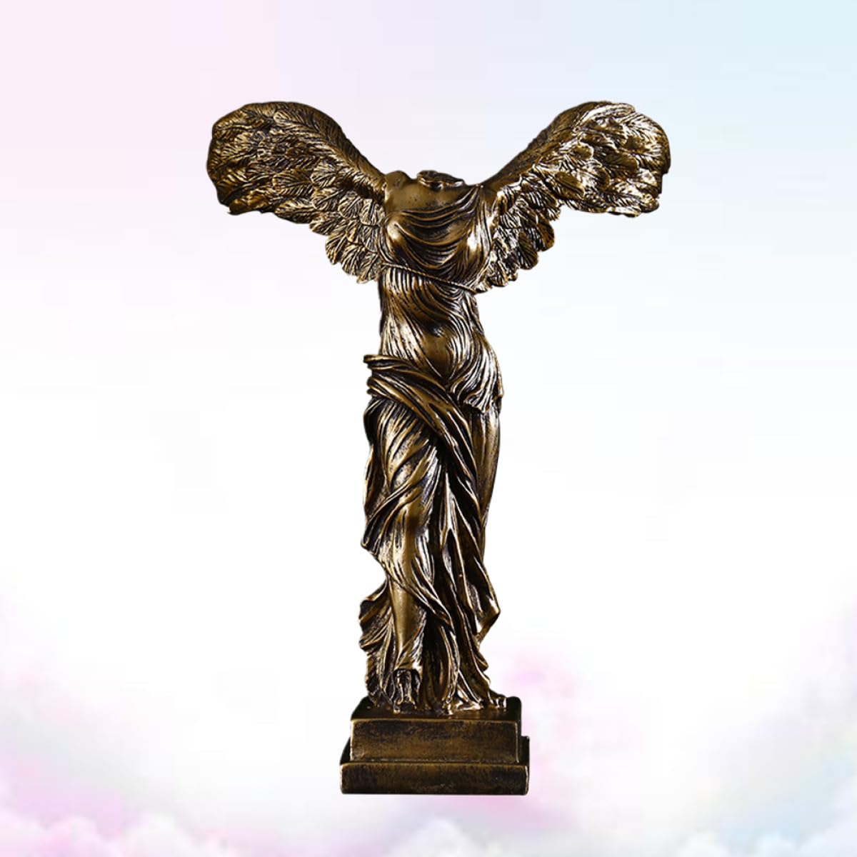 Escultura para Decoración del Hogar y Oficina Adorno Elegante Textura Especial Artesanal de Resina Dorada y Superficie Delicada