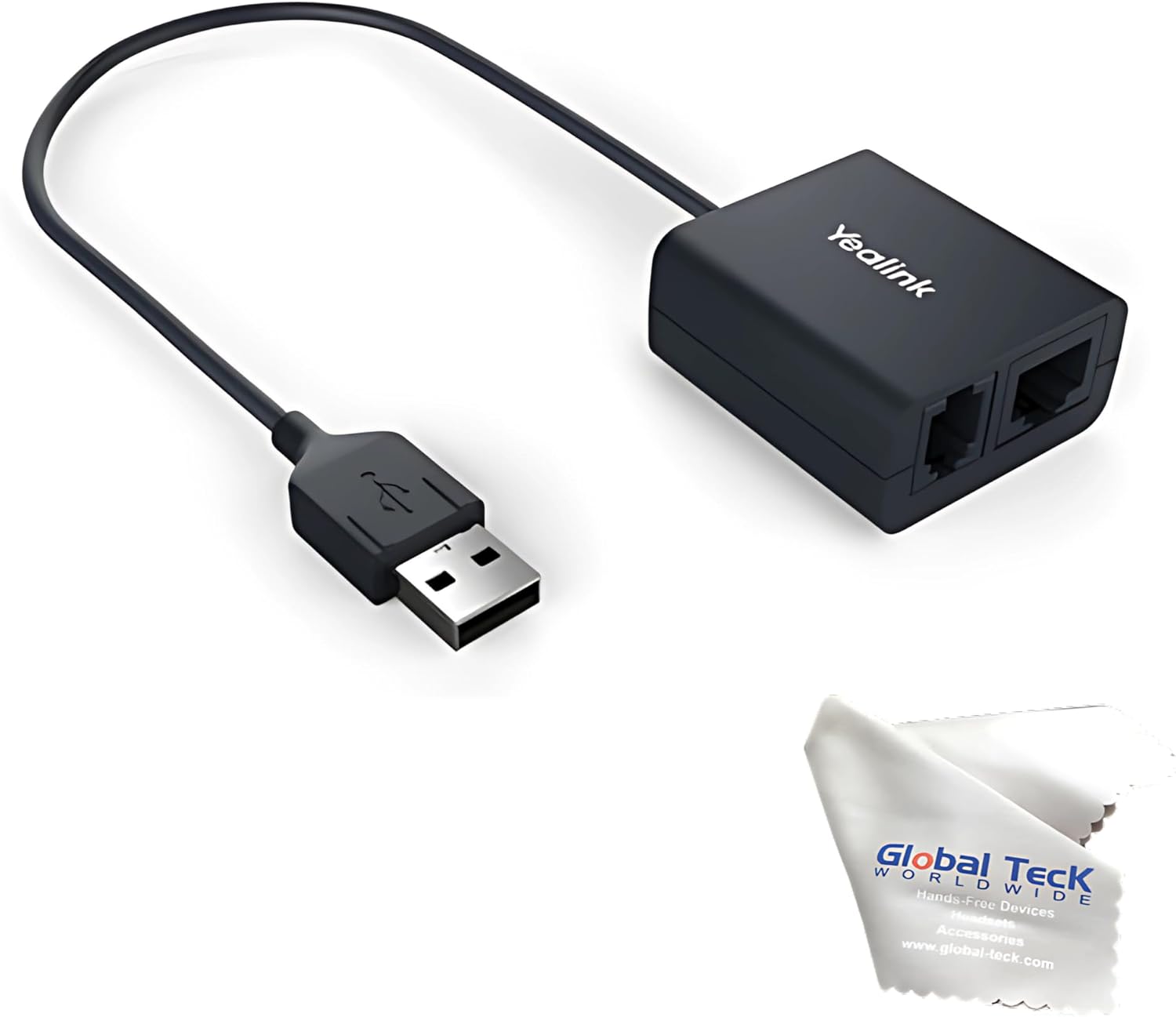 Yealink EHS40 Wireless Headset Adapter – Compatible with Jabra, Poly, Plantronics, Sennheiser/EPOS Headphones & Yealink IP Phones, Plug & Play, Remote Call Control Answer/End, GTW Cloth