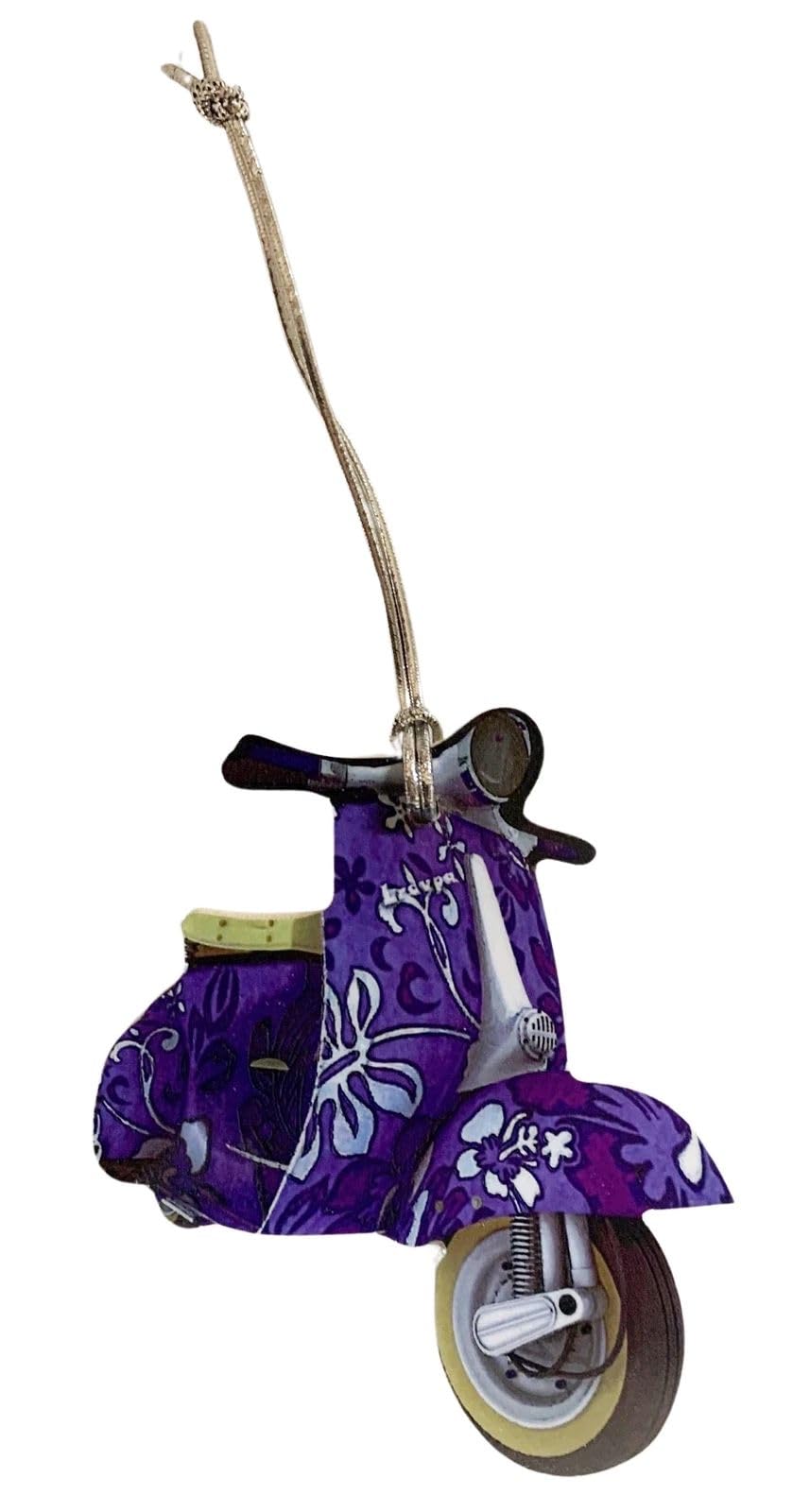 Purple Flower Retro Scooter Christmas Tree Decoration -Hippy Scooter Gift MS13-D
