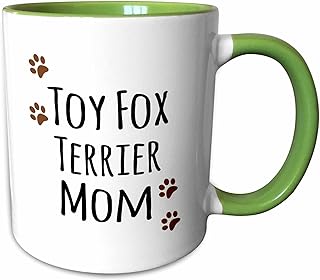 3dRose Toy Fox Terrier Dog Mom - Doggie by breed - brown paw prints - doggy... - Mugs (mug_154209_7)