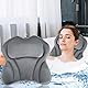 Purpledi Badewannenkissen,Badekissen als Nacken & Nackenkissen Badewanne, mit 4D-Air-Mesh-Technologie,Nacken und Rücken in der Badewanne mit 6 Saugnäpfen, Badewannen kopfstütze für Home Spa (Grey)
